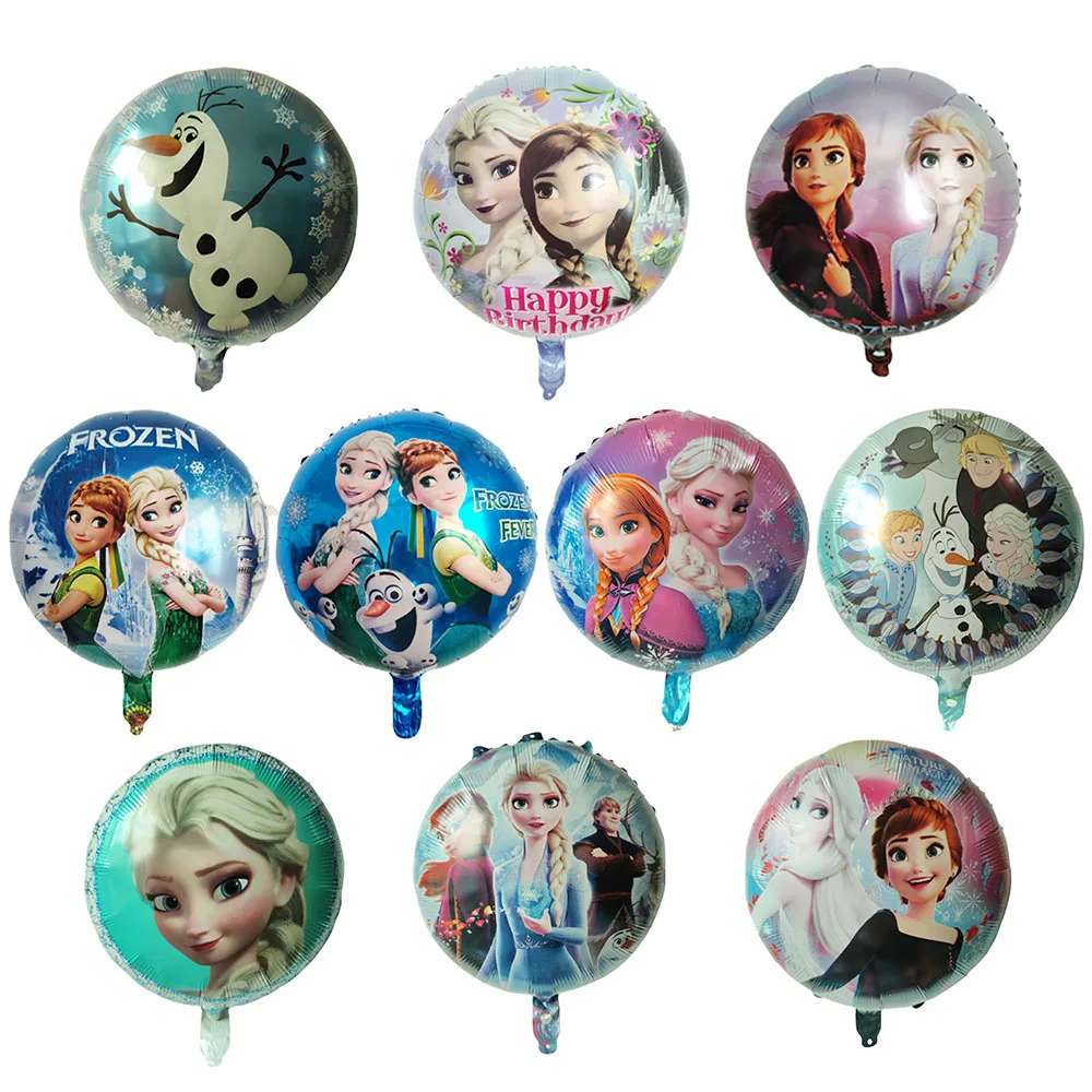 10pcs 18inch Frozen Foil Balloons Princess Anna Elsa Olaf Helium Globos Wedding Baby Shower Girl's Birthday Party Decorations