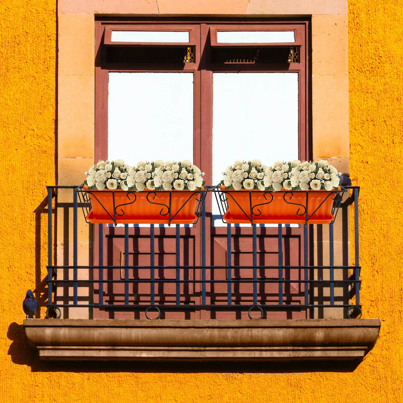 

Набор из 1 прямоугольного подвесного кашпо для цветов из пластика для декора балкона и сада, контейнер для растений для использования на улице и в помещении