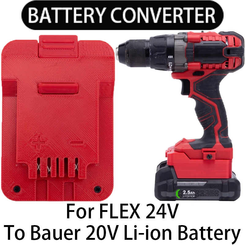 

Battery adapter for Bauer 20V Li-ion tools to convert to FLEX 24V Li-ion battery adapter power tool accessories FX0221 FX0111