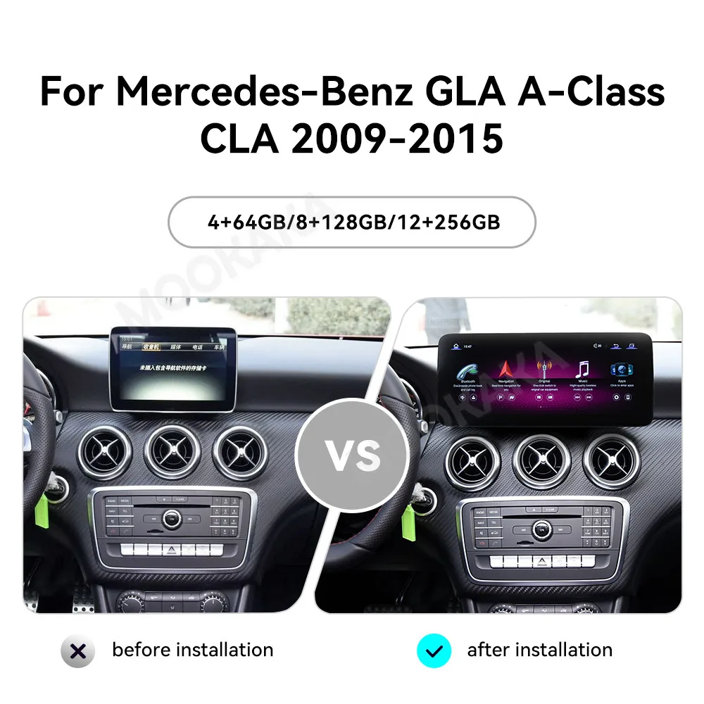 Qualcomm Android For Mercedes Benz A GLA CLA Class 2009 2010-2015 Wireless CarPlay Auto Stereo Car Radio Multimedia Video Player