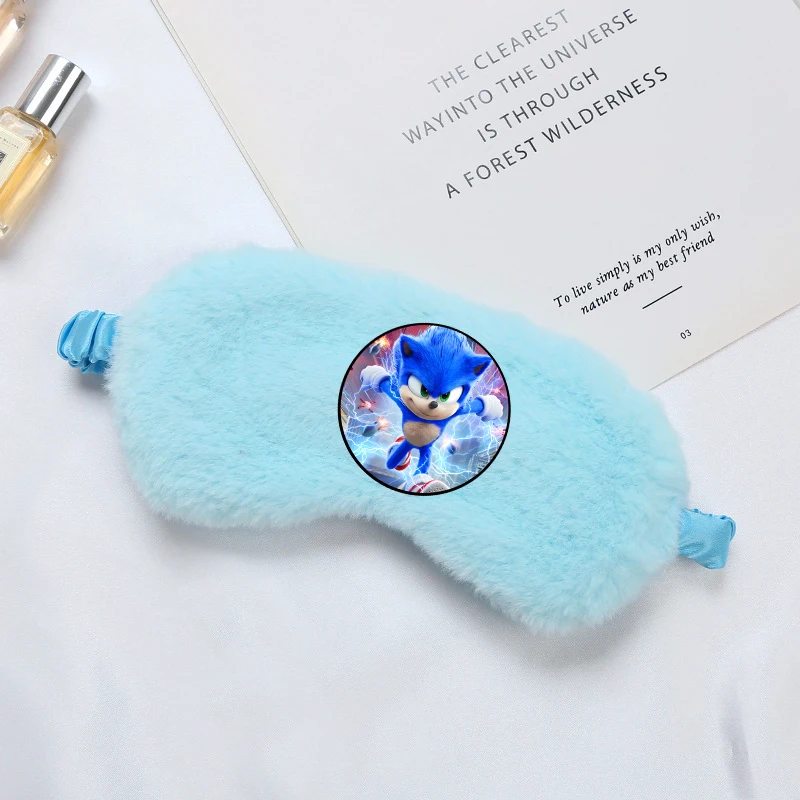 Sonics Sleeping Mask Game Sleeping Blindfold Soft Plush Eye Masks Anime Eye Cover Plush Mask Eyepatch Nap Health Eye Cover Gift