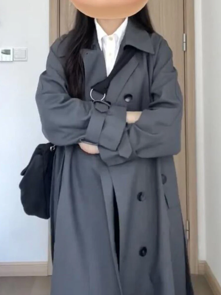 

ay Korean Sle Women's Coat Casual Mid-Length Jaet Autumn New Sle Commute Cotton Polyester Blend Long Sve Coat