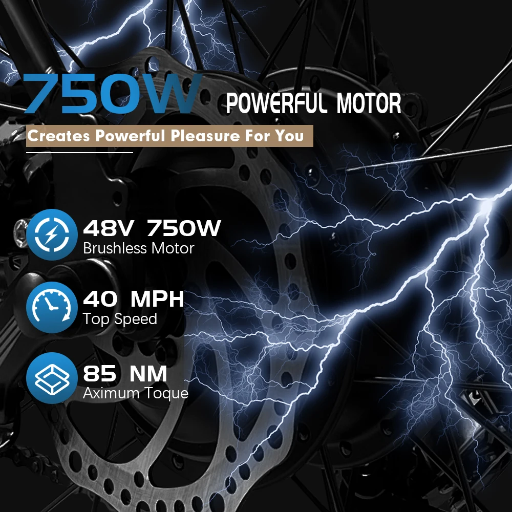 MXUS 750W Snow E-Bike Conversion Kit - Rear Cassette Hub Motor Drive for 20/24/26 Snow/Beach Fat Bikes dropout 170mm