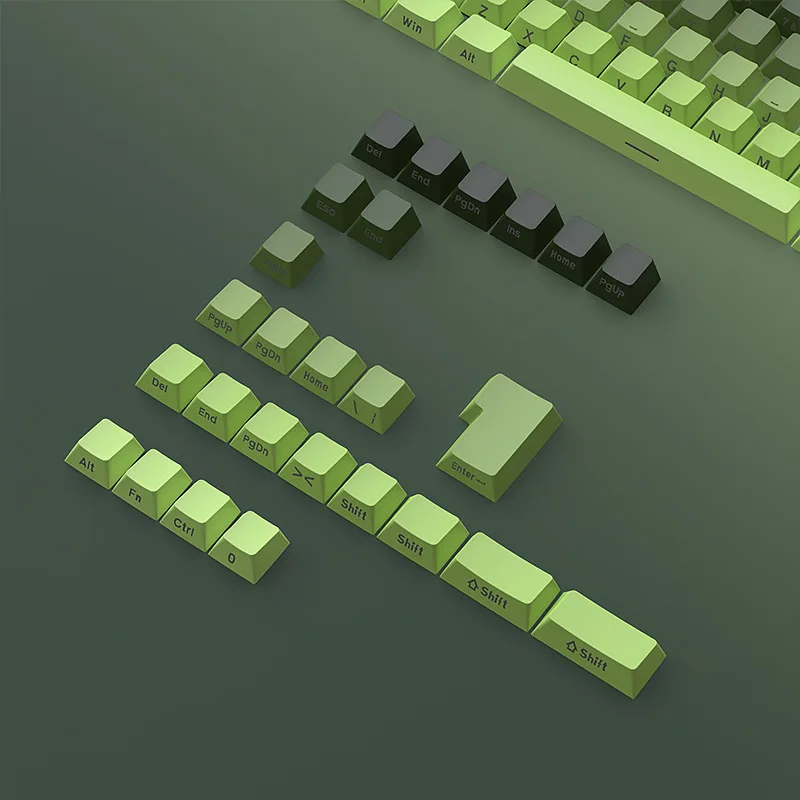 Matcha gradient color side engraved luminous 134 key small full set 0EM height PBT material dual color