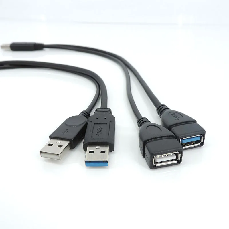 Adaptador de Cable de datos para ordenador portátil, divisor de 2 puertos USB 3,0, macho, hembra a USB Dual 2,0, L1