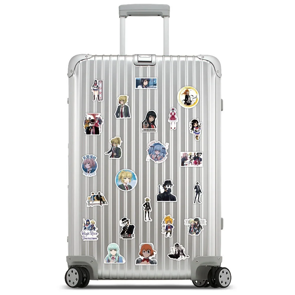 50 個漫画漫画スカイギター車スーツケースラップトップウォーターカップステッカー