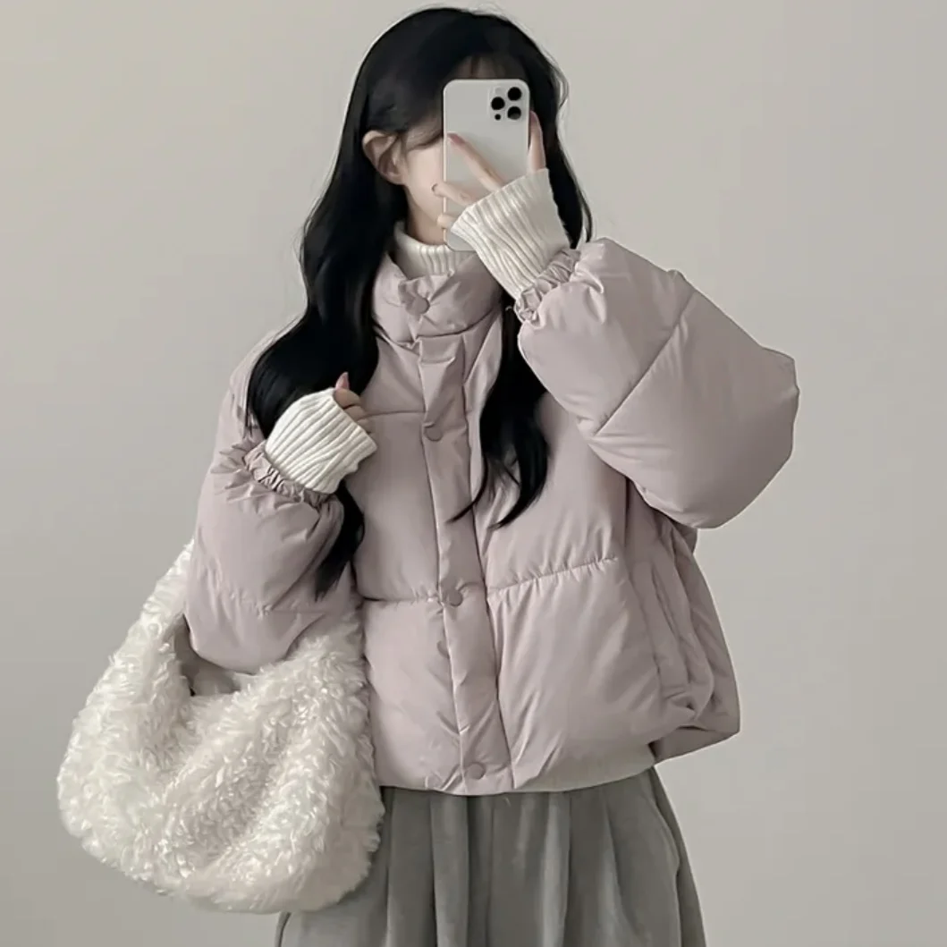 

Женская шикарная свободная повседневная хлопковая куртка на осень-зиму ort Puffer Bread Sle Top с воротником-стойкой Long Sve Commute Wear