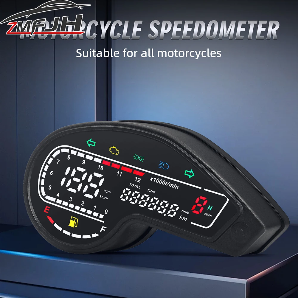 מד מד מד מהירות אופנוע דיגיטלי הוביל לוח מחוונים עם להפוך את מד רמת האות עבור honda nxr150 nxr150 nxr125 bs