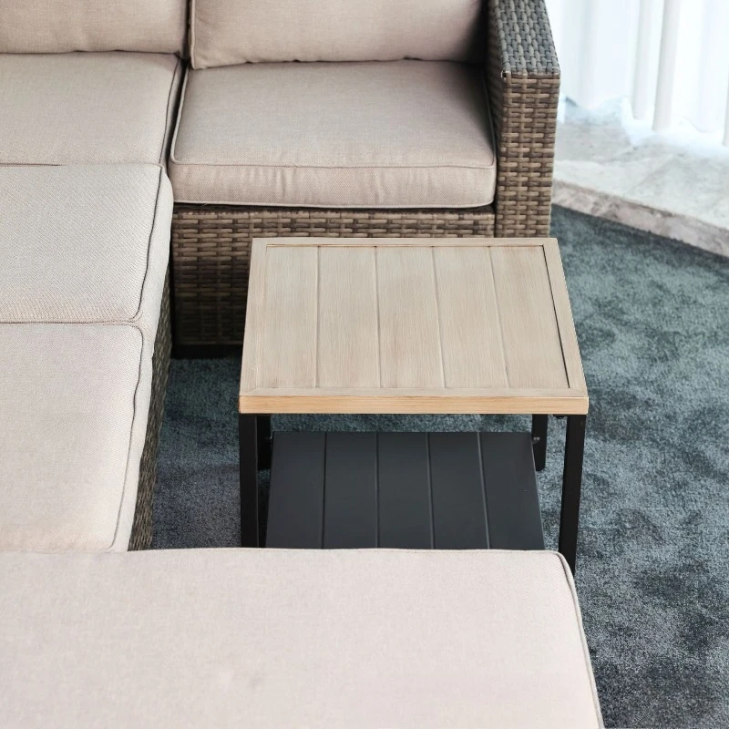 Divano per protezione solare impermeabile per esterni, sedia per tre persone in rattan, cortile nordamericano, giardino, divano combinato, terrazza, villa