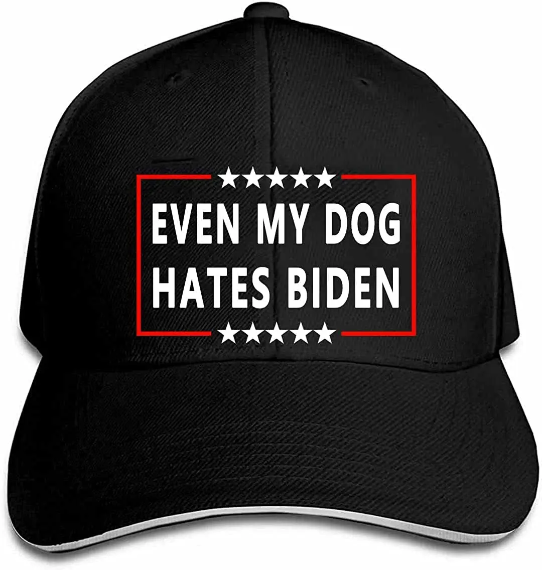 

Even My Dog Hates Biden Funny Anti Bi-den Humorous Sarcastic Political Joke Conservative Anti Liberal Pro America Hat Adjustable