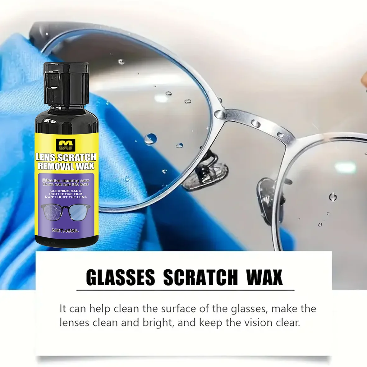 Professional Eyeglass Lens Scratch Repair Paste –Effectively Removes Fine Scratches from Glasses,Sunglasses,and Reading Glasses