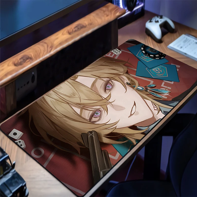 

Mouse Pads H-honkai Star Rail Aventurine Desk Mat Protector Gaming Mousepad Office Table Keyboard Long Pad Computer Gamer Mats