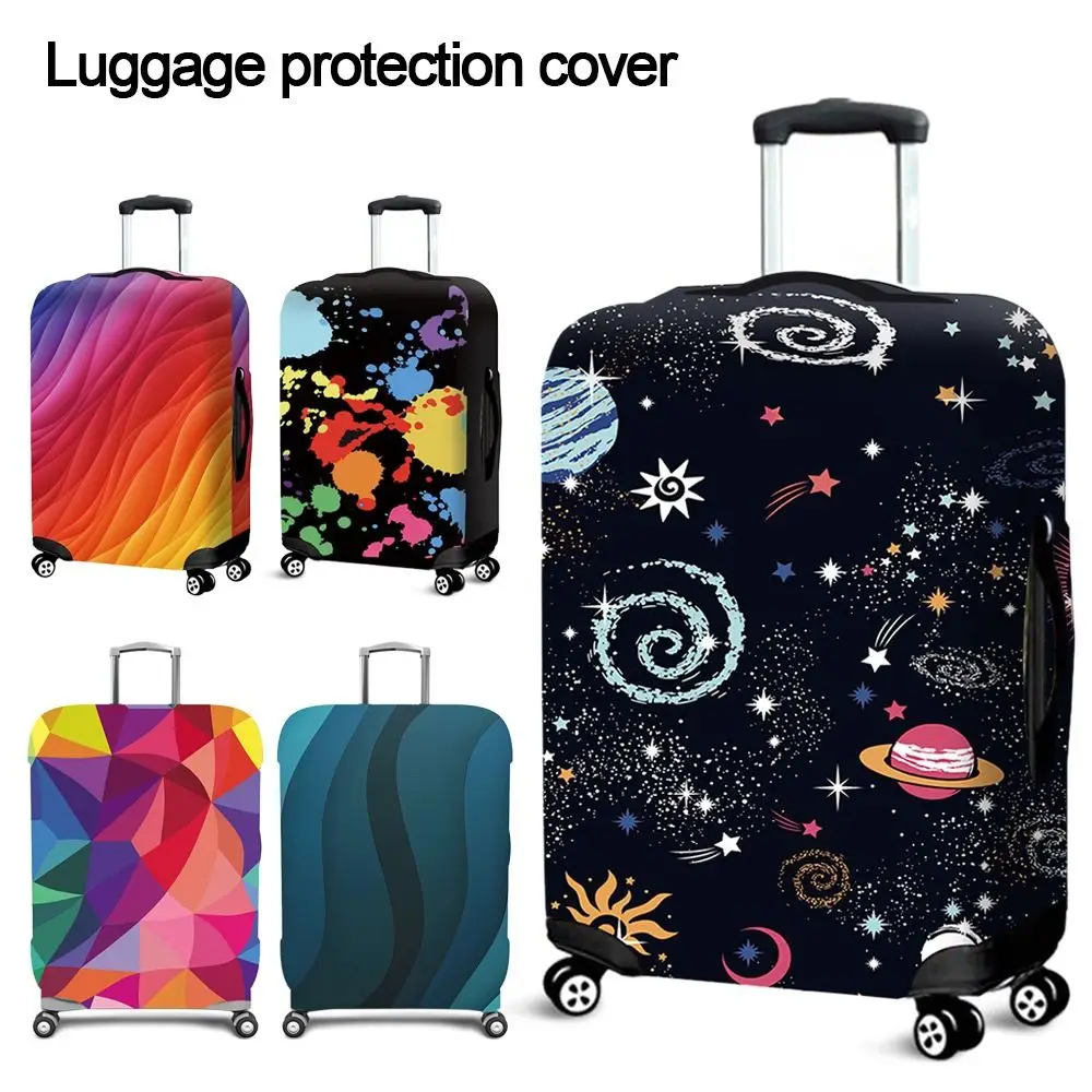 18-24inch Travel Luggage Protective Cover Useful Elastic Suitcase Cover Full Body Print Suitcase Trolley Protect Case Dust Cover