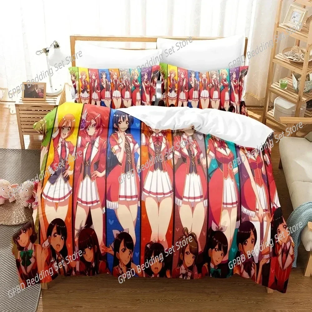 Anime Love Live! School Idol Festival Bedding Set Bedroom Soft Modern Bedspreads Comefortable Duvet Cover Quilt Cover Pillowcase