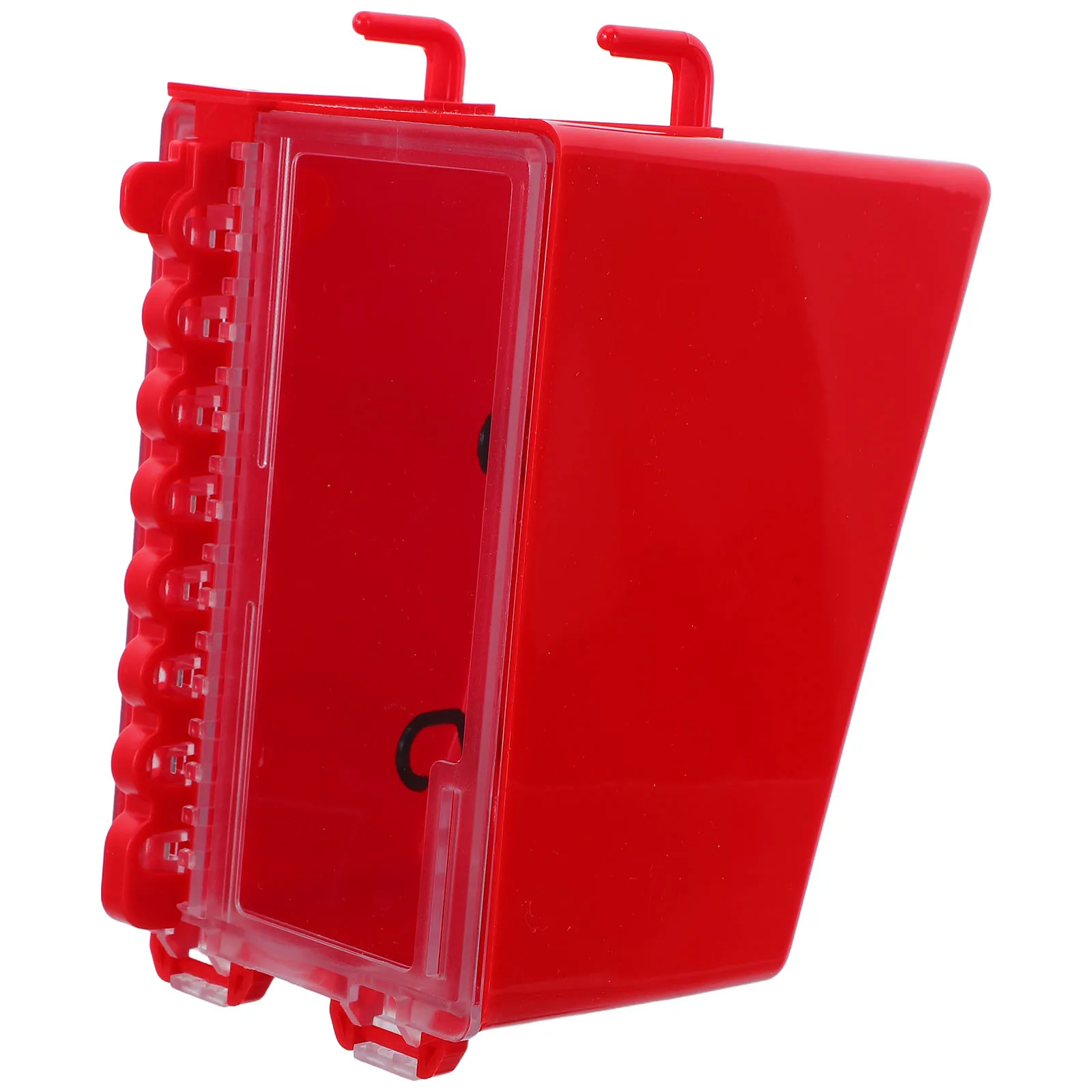 Group Padlock Box Red Wall Mounted Lockout Tagout Station Cabinet 8 Slots Clear Panel Portable Safety Lock Box Key Storage