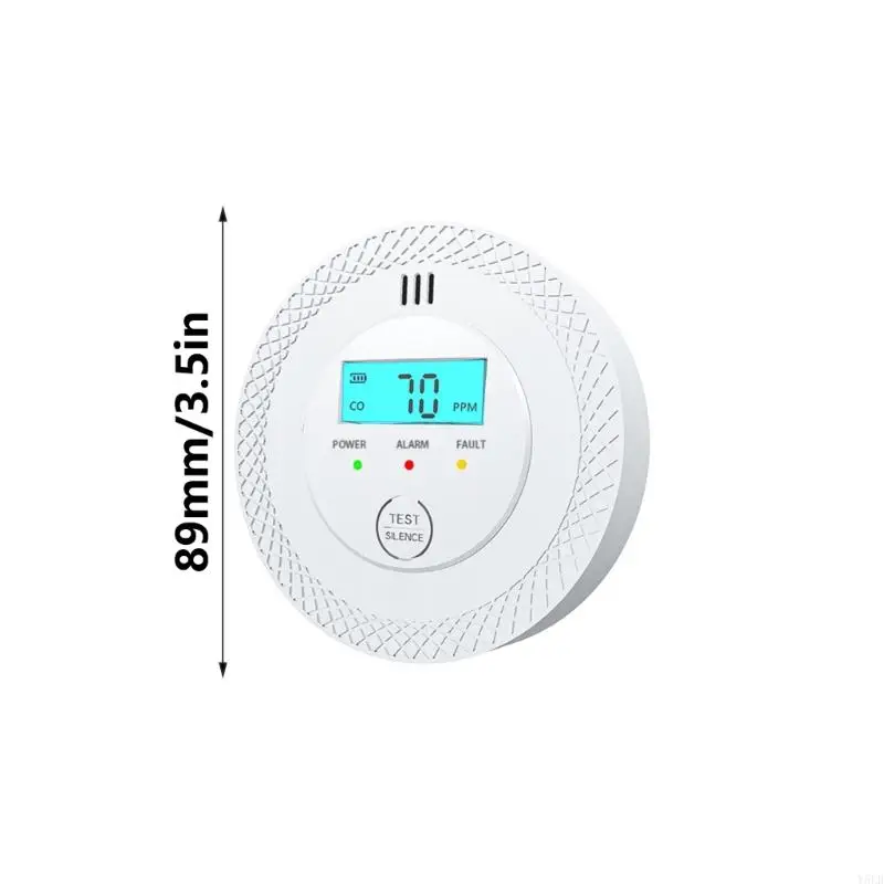 Y5LB Upgrades CO Alarm Detectors Carbon Monoxide Detectors with Replaceable Battery & LCD Screen for Accurate Home Monitoring