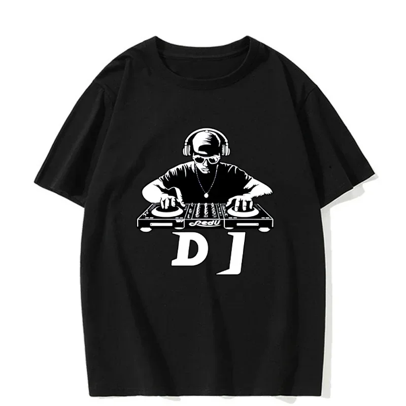 

Summer men's hip-hop fashion DJ English printed pure cotton T-shirt round neck comfortable and breathable short-sleeved clothing