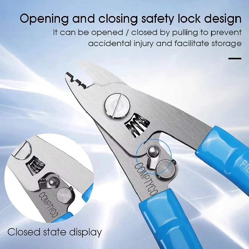 COMPTYCO VCFS-30 Stainless Steel Three-port Fiber Stripping Pliers FTTH Tool Fiber Optic Wire Stripper