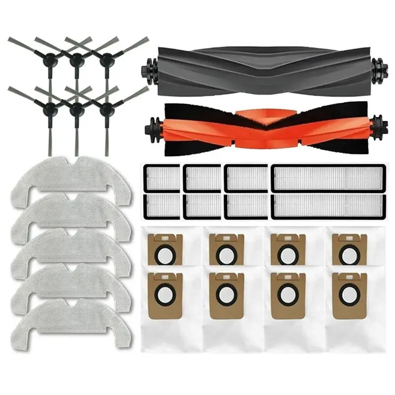 

Аксессуары AB11 для робота-пылесоса Dreame D9 Plus Bot D10s Plus: основные и боковые щетки, салфетки для уборки, HEPA-фильтры, мешки для сбора пыли.