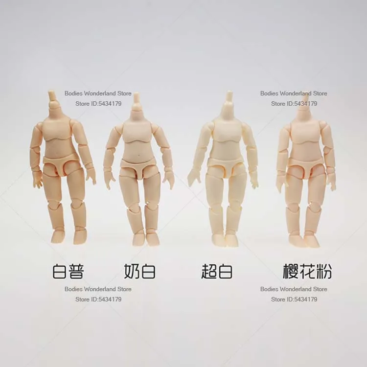 10cm 1/12 BJD OB11 YMY 가동 관절 DOD 누드 바디 GSC 헤드 액션 피규어 바디 액세서리