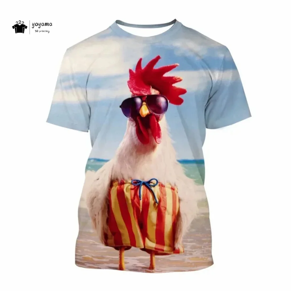 

Men's Funny T-Shirts 3D Cute Chicken Printed Short Sleeve T-Shirt Fashion Summer Casual O-Neck T-Shirt Oversized Men's Clothing