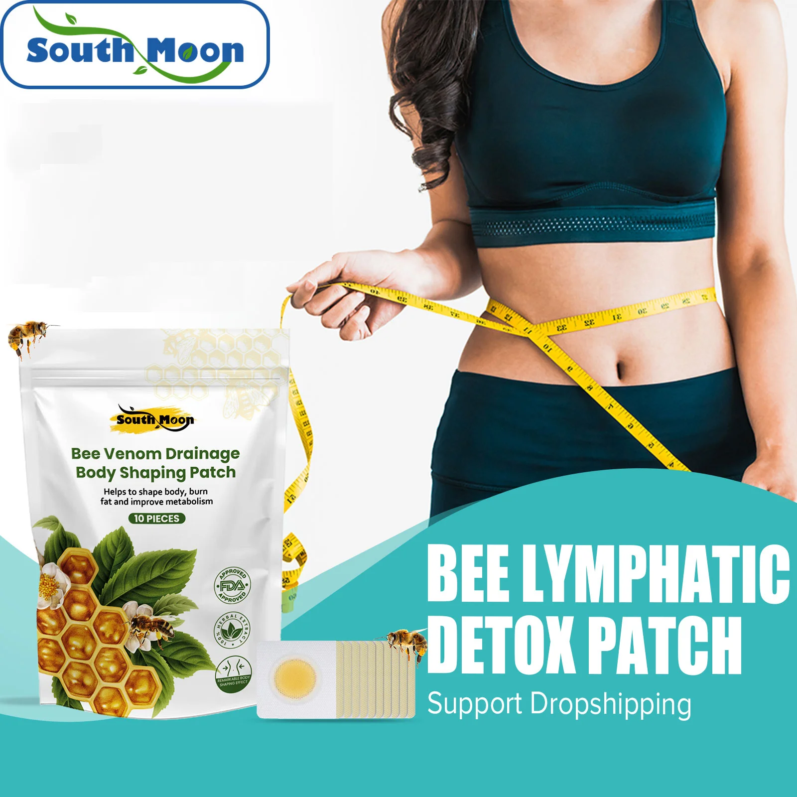 

Bee Venom Shaping Patch For Detox Belly Slimming Fat Burner Lymphatic Drainage Promote Metabolism Improve Stomach Anti-Swelling