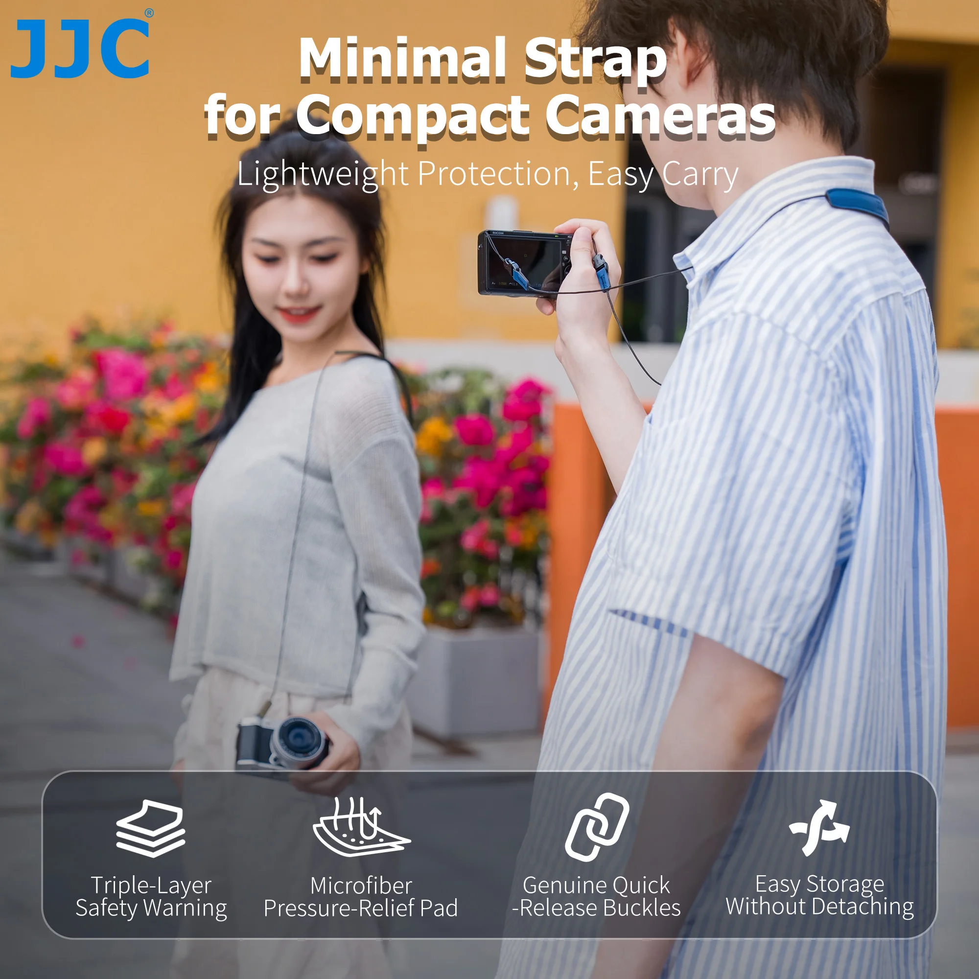 JJC Ultra-Thin Camera Neck Strap for Ricoh GR IV HDF GRIV GR4 GR IV Monochrome GR III HDF GR IIIx HDF GR3x HDF Sony RX100 VII