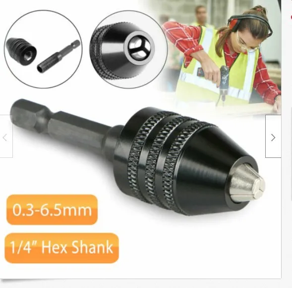 Electric Screwdriver Accessories 3.6V Hex Shank To Round Adapter Quick Change Three Jaw Drill Chuck R Slot For DIY Projects Home