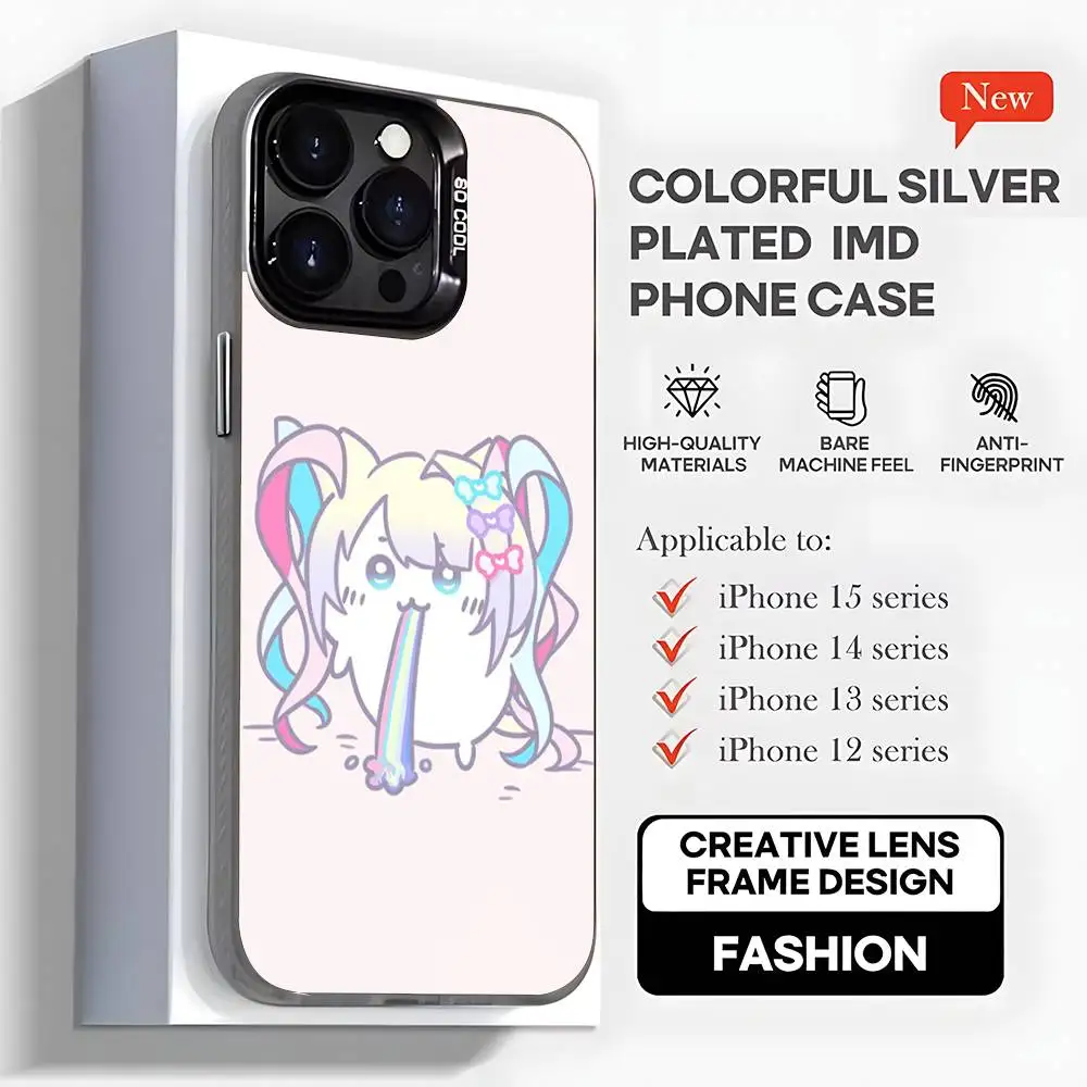 Omg Kawaii Angel-chan Capa de telefone para iPhone 16,15,14,13,12,11, Mini, Pro, MAX, plus, capa preta fosca à prova de choque