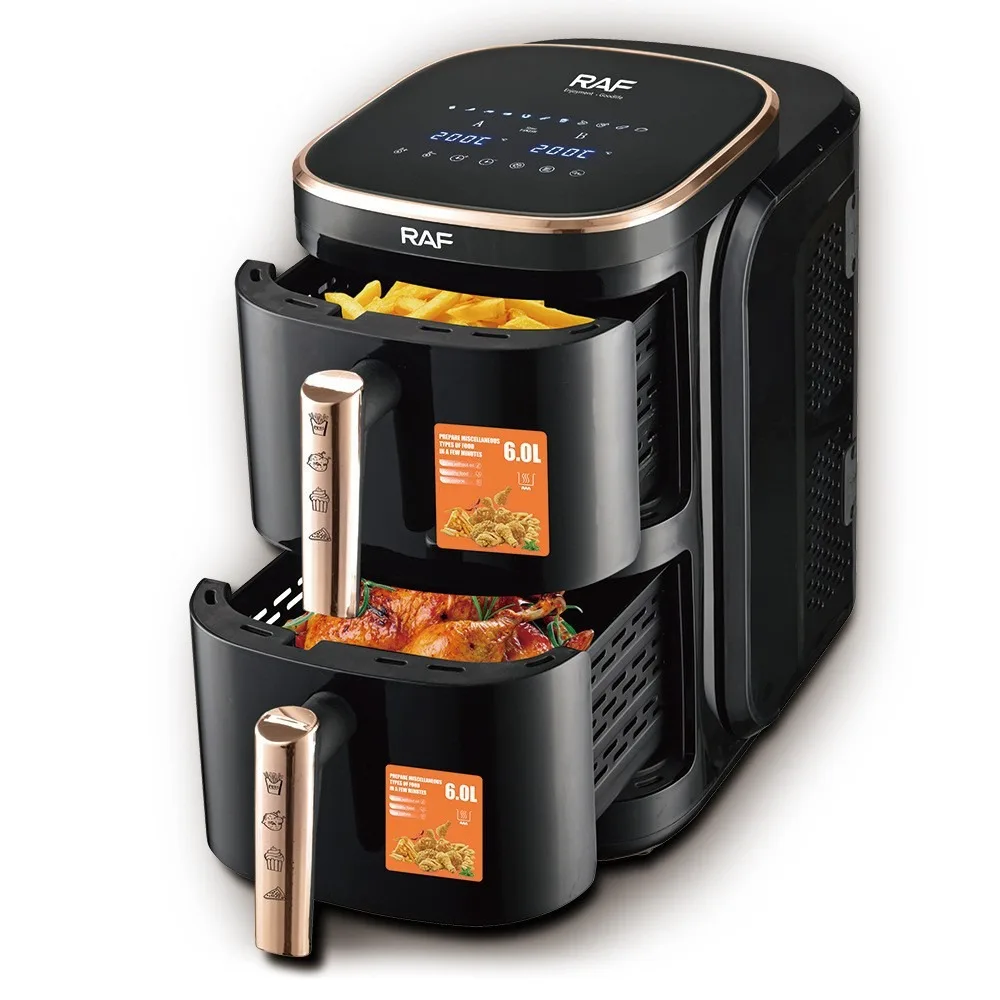 R.5396 Smart Multifunctional Air Fryer Double Layer Oil Free Oven EU Plug For Household Cooking