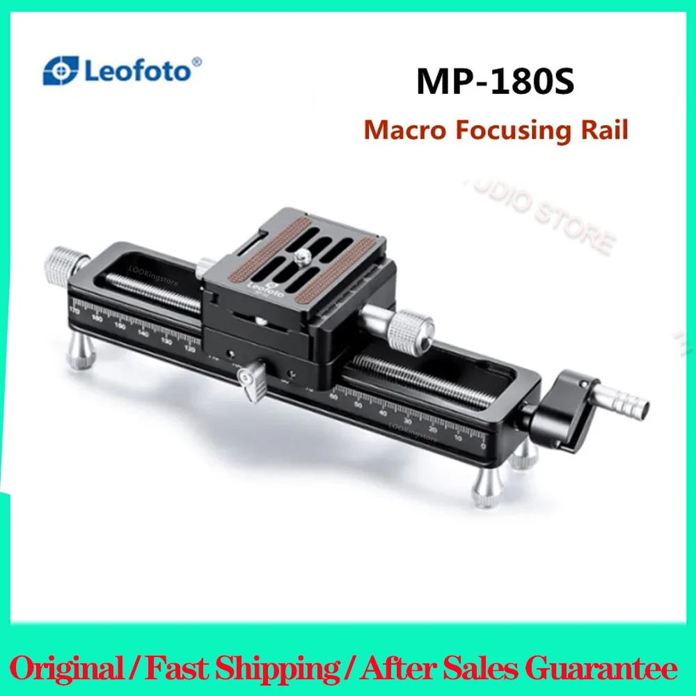 

Leofoto MP-180S Macro Focusing Rail Photography Camera Rail Slider Video Record Track Desktop Shooting 1/4 Screw for DSLR Camera