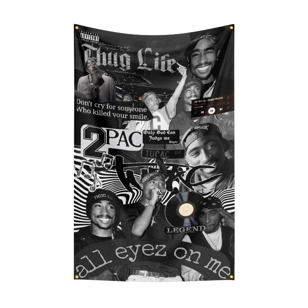 2-2P-A-C TUPAC Flag Professional Flag Polyester Digital Printing Flagge Banner For Decoration Garage Room Home