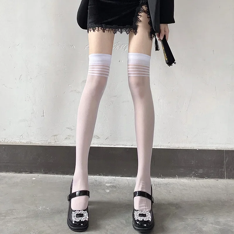 여성 섹시 Fishnet 스타킹 여름 울트라 얇은 바디 스타킹 허벅지 무릎 나일론 긴 양말 양말 로리타 스타킹