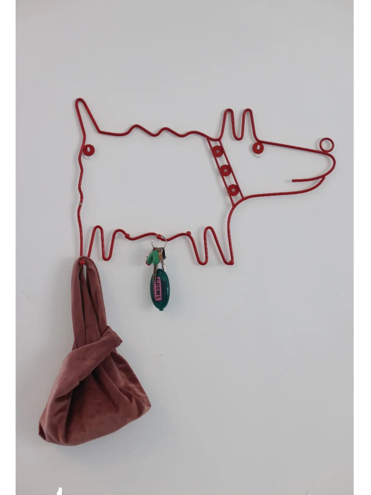 

Decorative porch hook vintage red puppy metal cute coat rack dopamine animal minimalist