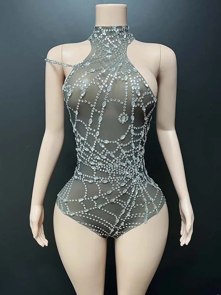 

Высокое качество, горячее тиснение, сексуальный черный прозрачный сетчатый комбинезон с подвесным воротником, новинка 2025, модная женская одежда на заказ