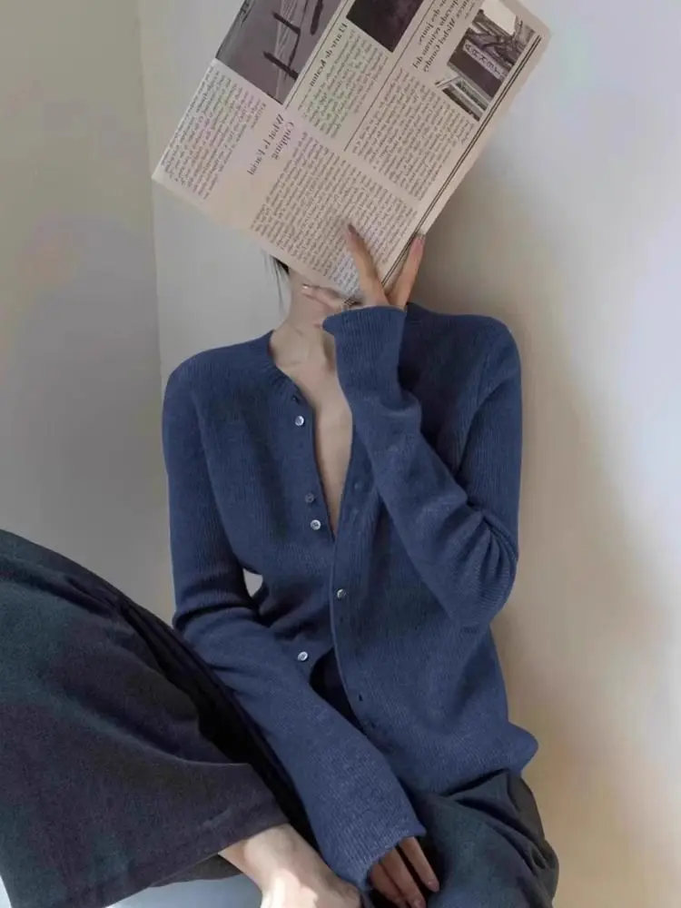 Pullover Pullover Strickjacken Damen Strickjacke Y2k Frau American Style Letterman Patch Border Campus College Preppy Academy Ol