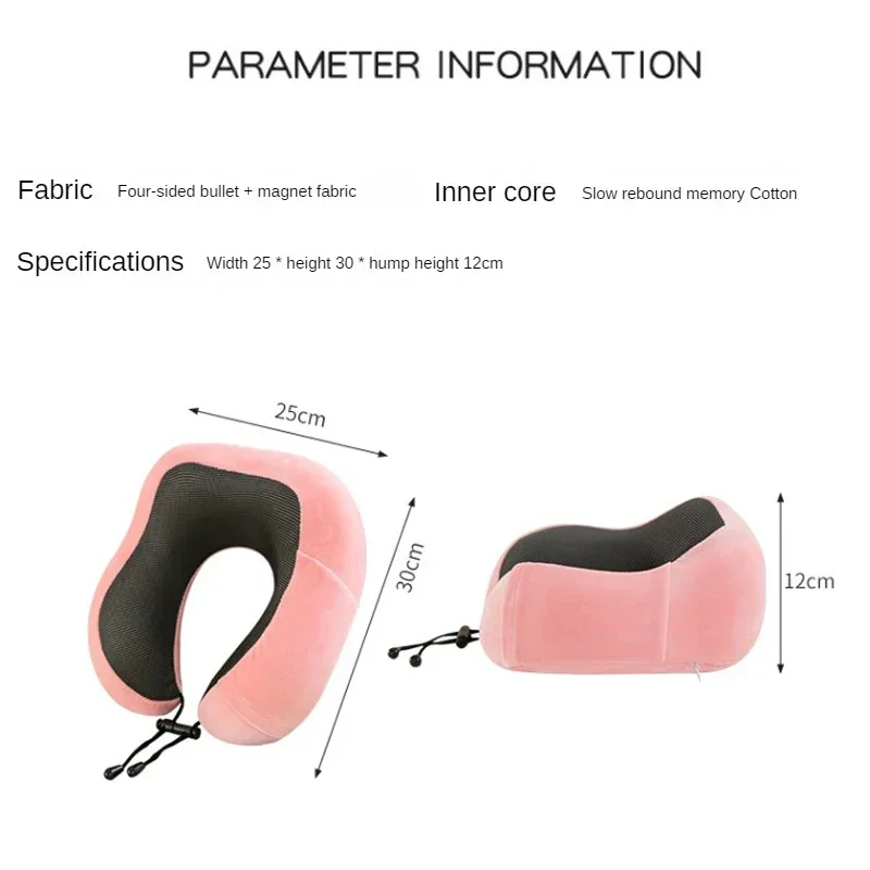 U Shaped Memory Foam Neck Pillow Soft Travel Pillow Airplane Cervical Support Massage Pillow for Sleeping