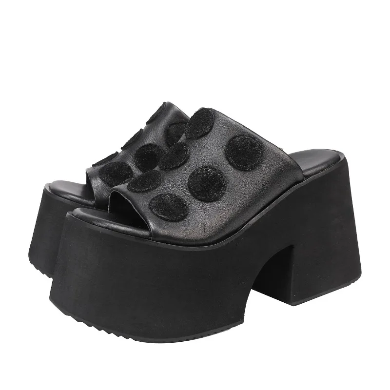 

Женские летние сандалии на платформе 11 см, с квадратным носком, из натуральной коровьей кожи, повседневные, корейский стиль, большие размеры 40