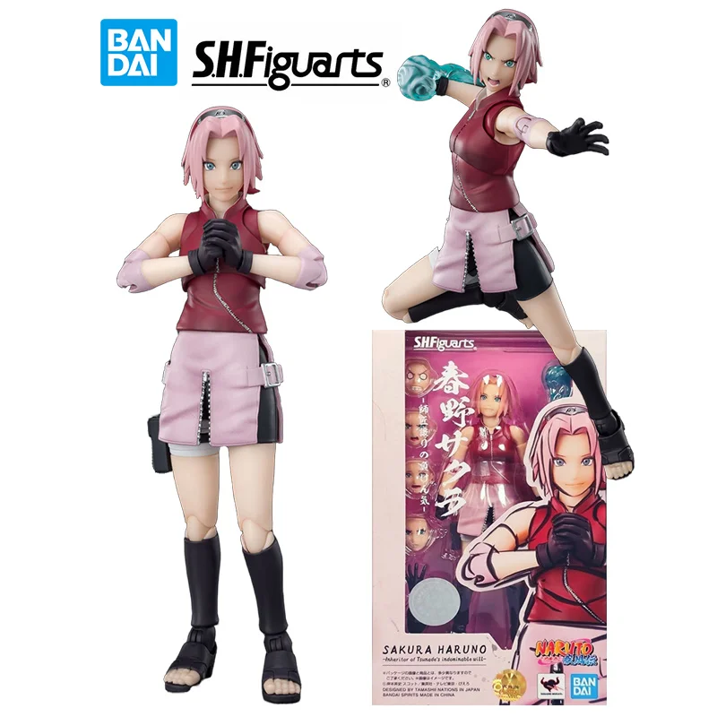 Bandai S.h.figuarts Shf Sakura Haruno Naruto Shippuden 16Cm Anime Original Action Figure Model Children's Toy Gift Collection