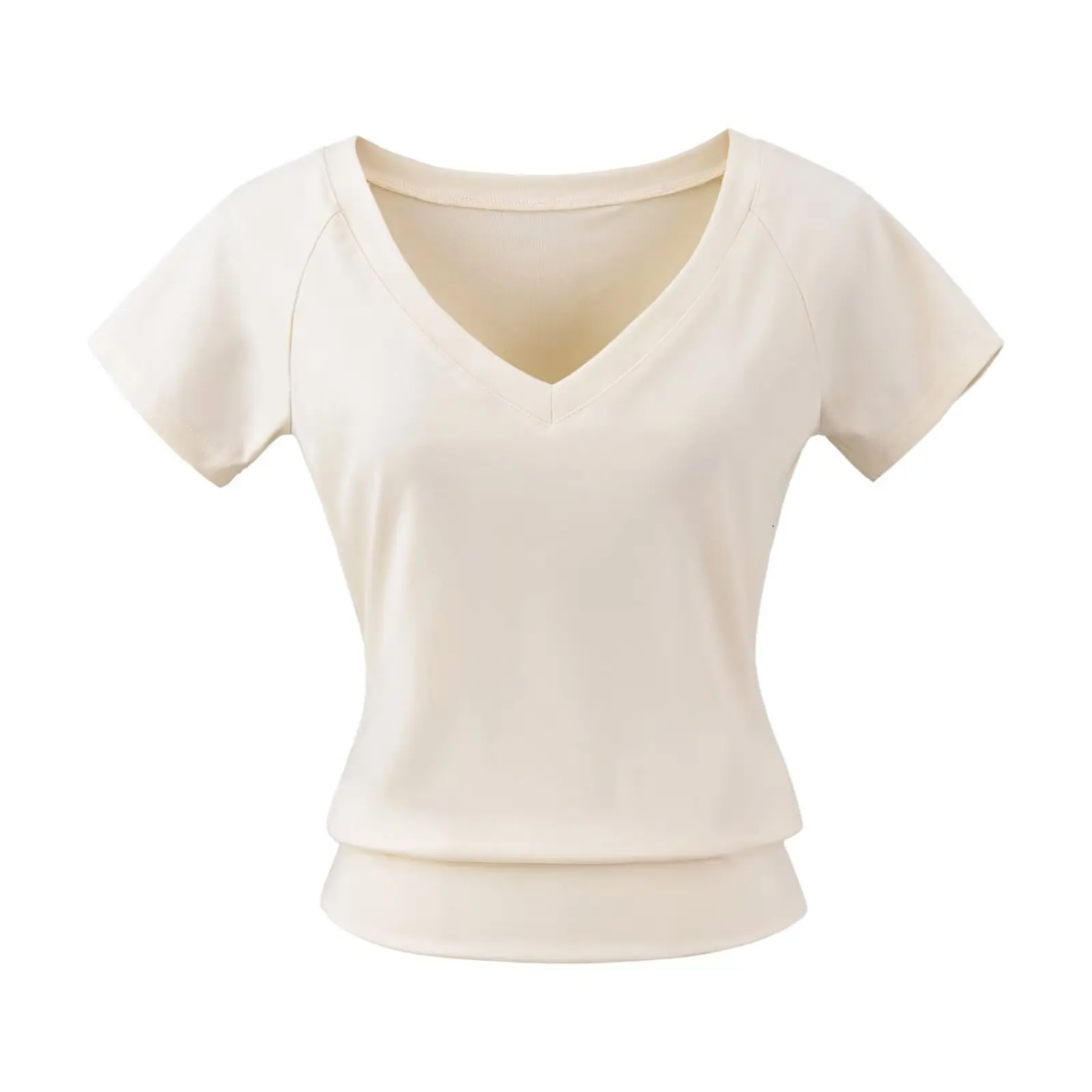 

Slim Fit ort Sve V-Ne T-irt Women's Summer Base Layer Top Pure Desire Sle Lyocell Lycra Fiber Street Sle T-irt