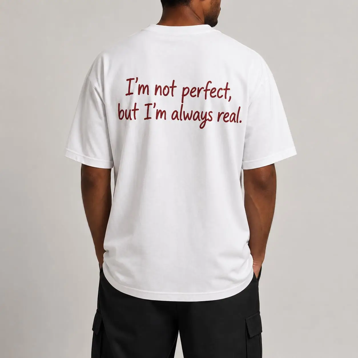 I'm Not Perfect But I'm Always Real Shirt Inspirational Quote Tee Motivational Graphic T-Shirt Positive Mindset Gift, Unisex Tee