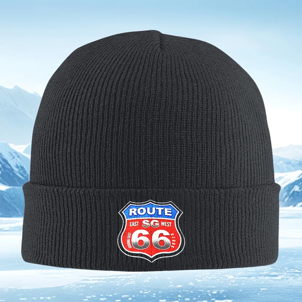 

Маршрут SG 66, классический дизайн, мужская и женская вязаная шапка унисекс, шапка-пуловер, зимняя теплая теплая рождественская уличная велосипедная шапка H