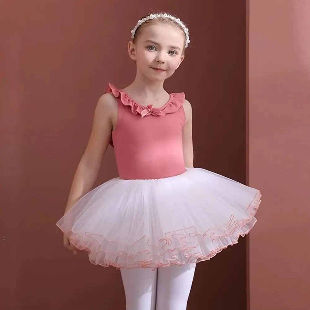 

Модное балетное платье с коротким рукавом, эластичное профессиональное балетное трико, хлопковая корректирующая танцевальная одежда для детей