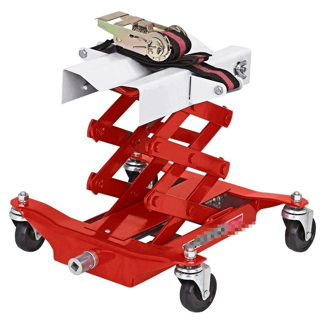 

Low Profile Transmission Jack, 450LB, High Lift Auto Repair Lift with Safety Straps, Heavy Duty Hydraulic Transmission Jack