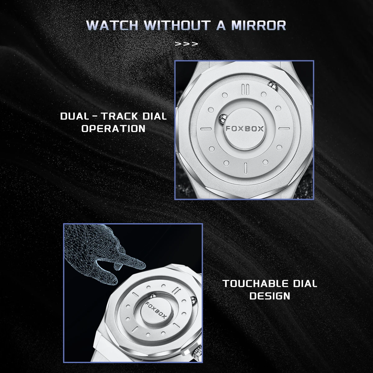 FOXBOX 2025 Men's Watches Quartz clock Creative Scrolling Pointer Magnetic Force mens wristwatch watches for men reloj hommes