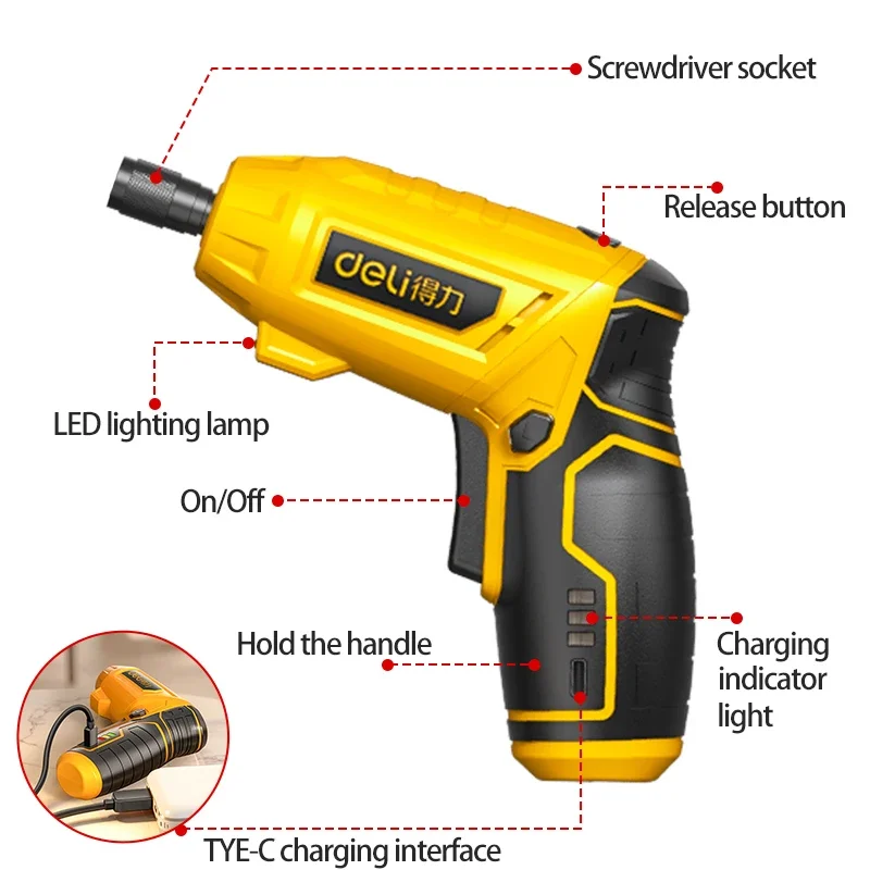 ديلي 30 قطعة 4 فولت مفك كهربائي لاسلكي مجموعة مع مفتاح الربط المقبس سائق كهربائي منزلي مفك عزم دوران عالي حفار كهربائي