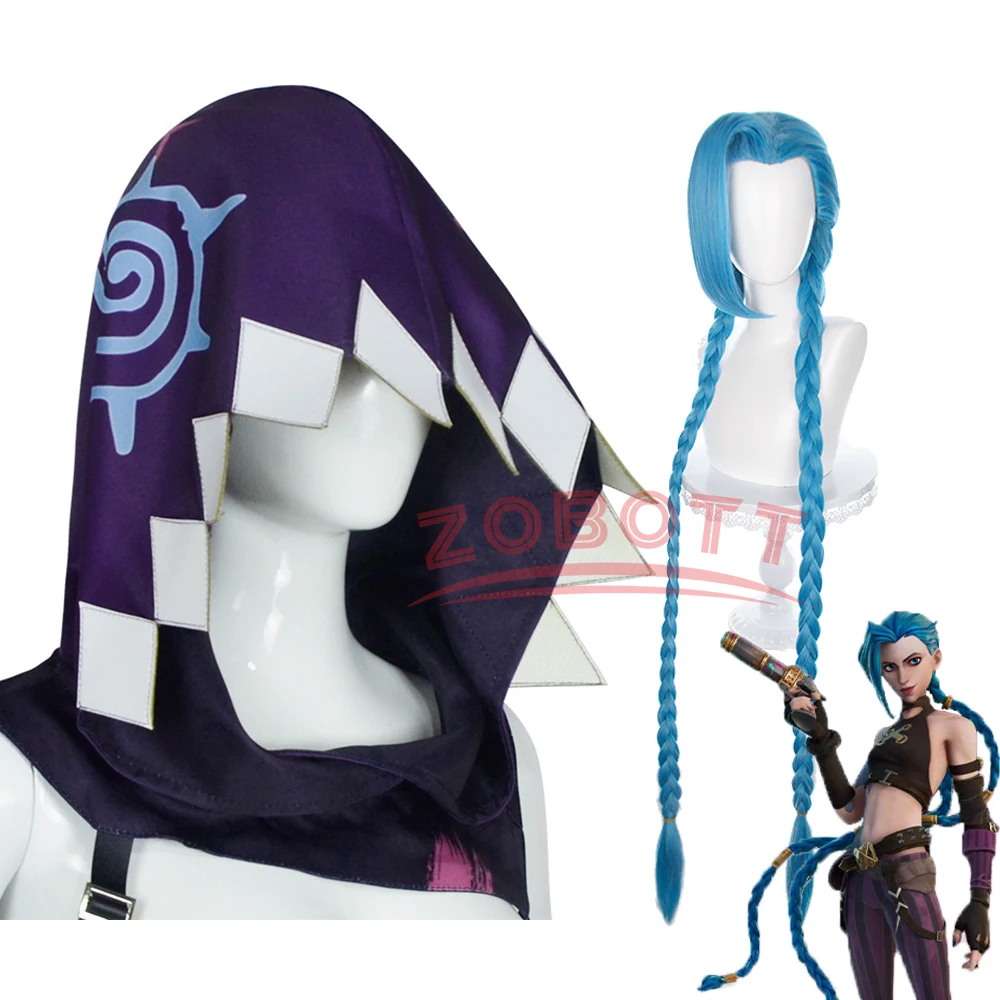 

Arcane Season 2 Jinx Front Lace Wig Game Косплей Женский Синий 45 см Челка Короткие Термостойкие Волосы Jinx С Шляпой Косплей Бесплатная Кепка