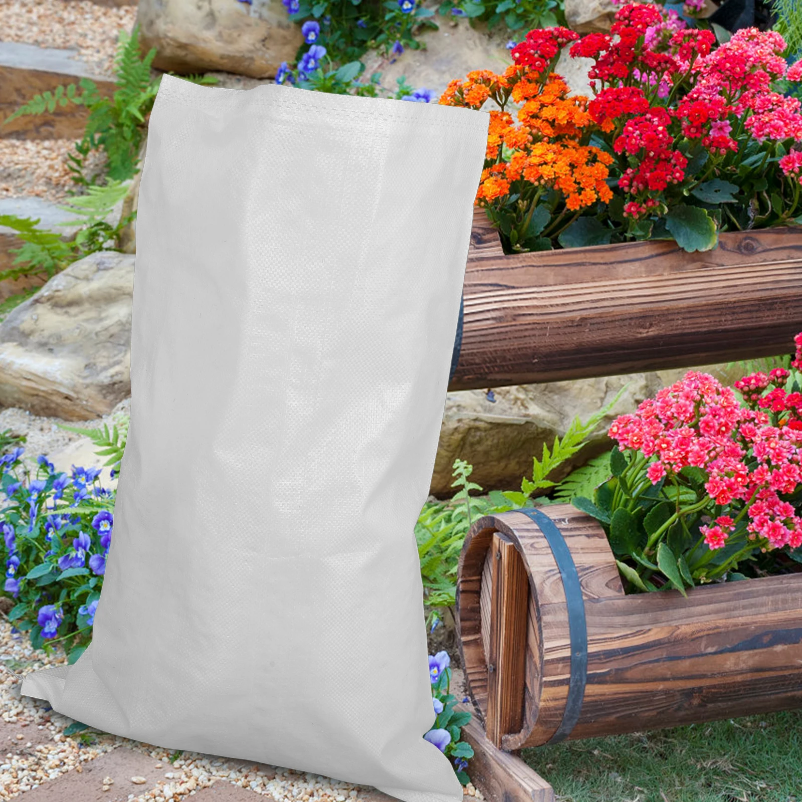 

20pcs Waterproof PP Lined Bags Thickened Reusable Empty for Flooding Large Packing Pouches Garden Trash Bin Storage