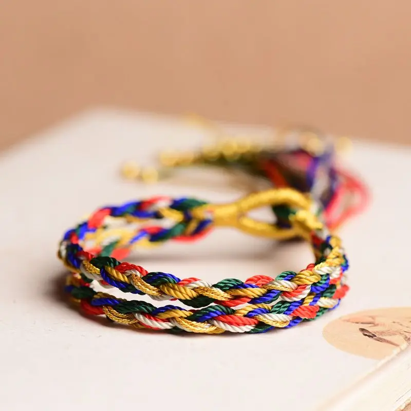 Dragon Boat Festival Red Rope Colorful Rope Tassel Extremely Thin Bracelet Women's Adjustable Hand-woven Adult Children's Bangle