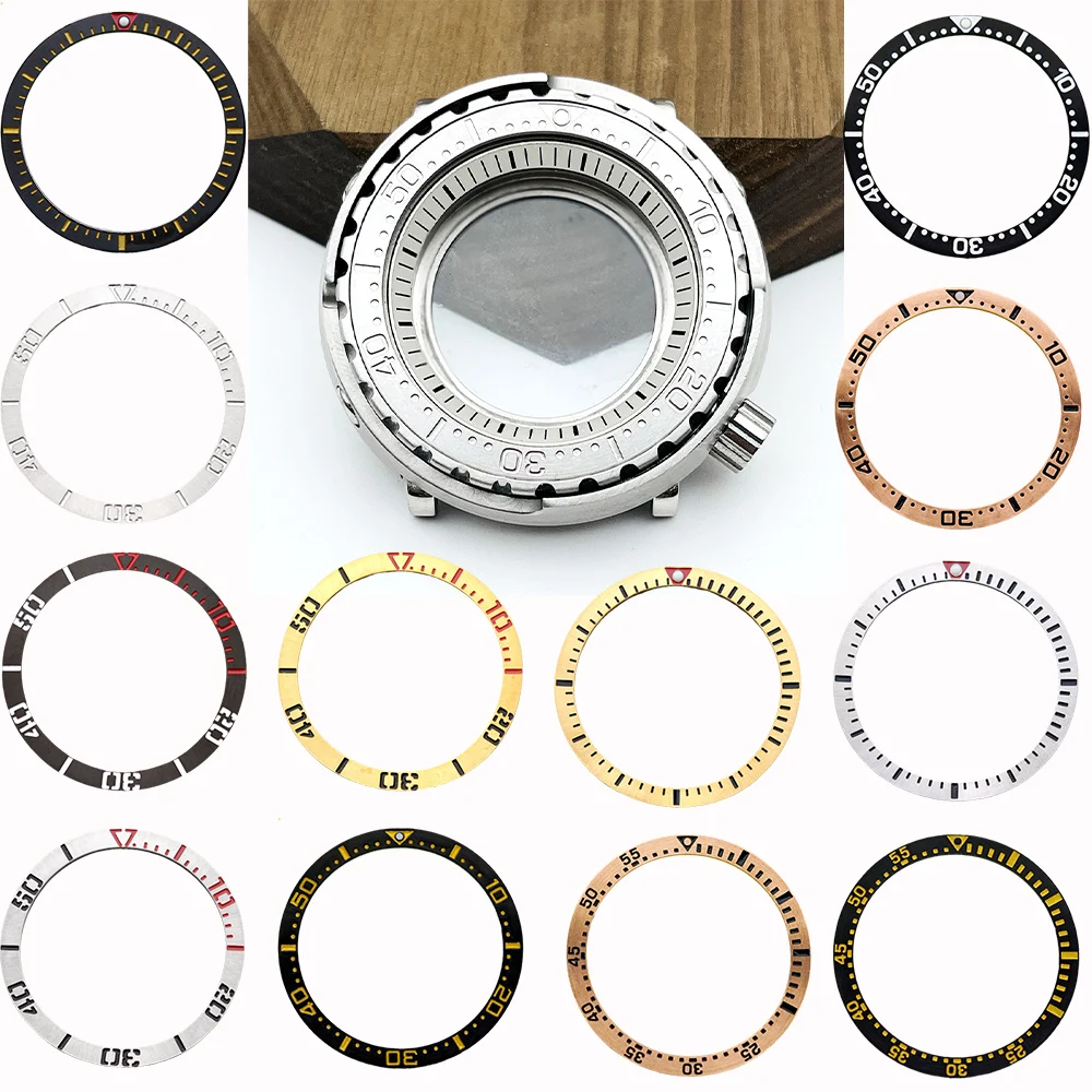 Cassa per orologio in scatola con custodia per tonno da 47 mm con inserto per lunetta 38x31,5 mm adatto per cassa con movimento 7S26 NH34 NH36 NH35 Custodie posteriori trasparenti